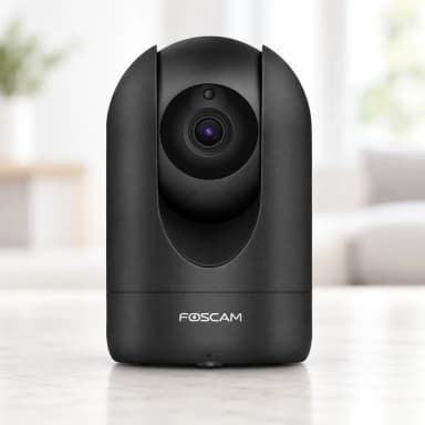 Caméra de surveillance intérieure Foscam R4S – 4 MP / 2K – Wi-Fi double bande – Vision nocturne – Alexa – Noire